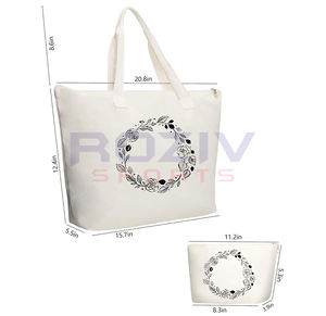 Wholesale 100% Cotton Full Sublimation Tote <b>Bags</b> Custom Logo Eco-friendly <b>Canvas</b> Customizable Size Color High Quality Outdoor - Product Image 3
