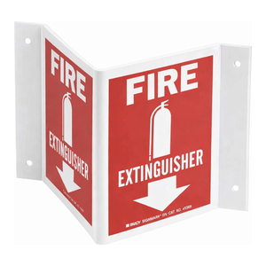 Panneau d'extincteur Brady V pour installation en coin et en colonne, imprimé PVC anti-UV - Product Image 2