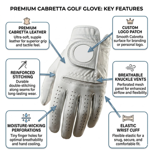 Premium Quality Custom Logo Cabretta Leather Golf Glove Pair for Men OEM Golf Gloves with Custom <b>Packaging</b> & Branding - Product Image 2