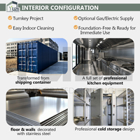 Cocina Modular Prefabricada en Contenedor de Envío, Diseño Personalizado para Exteriores, Solución para Proyectos de Negocios de Comida Casual