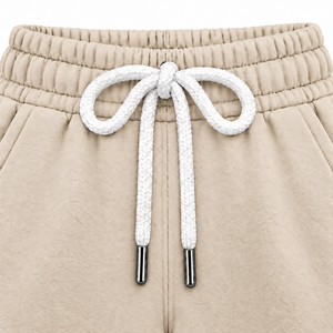 Shorts de Felpa de Algodón Sólido Personalizados para Mujer, Cintura Media, Cordón Ajustable, Bolsillos, Tejido Casual, Corte Regular, Transpirable - Product Image 5