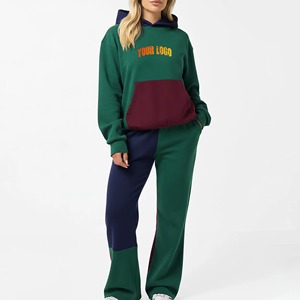 Ensemble de survêtement décontracté personnalisé avec logo OEM, sweat à capuche court et pantalon de jogging pour femme, ensemble deux pièces pour femme - Product Image 3