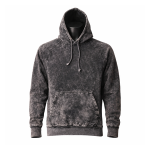 Sweat à capuche d'hiver 100% Coton de haute qualité, imprimé numériquement, délavé à l'acide et au pierre, effet vieilli, Série High Street - Product Image 1