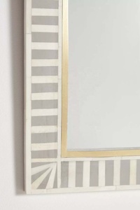 Best Selling Indian Handmade Eco-Friendly Bone MOP Inlay Anti-Fog Lightweight Wall <b>Mirror</b> High Quality Rustic Design Frame - Product Image 2