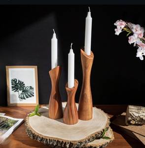 Portavelas de madera natural de alta calidad con corteza de mango, hecho a mano, para velas de té, decoración del hogar, al mejor precio. - Product Image 3