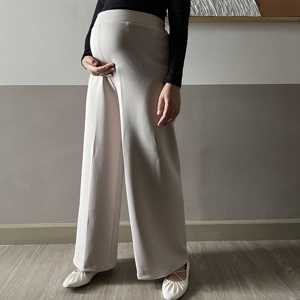 Pantalones Jogger Básicos de Crepé para Mujer, Cintura Alta, Casuales, con Cintura Elástica, Transpirables, con Patrón Sólido, para la Temporada de Primavera - Product Image 3