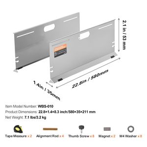 Set di 2 Attrezzi per Allineamento Ruote in Acciaio Inox Compatibili con Sollevatori - Piastre di Allineamento e 4 Aste di Allineamento - Product Image 3