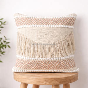 Black Striped Rustic Bohemian Cushion Cover Home Decor Cotton Handmade Pillow Cover Moroccan Pillow Case with Zipper - Product Image 3