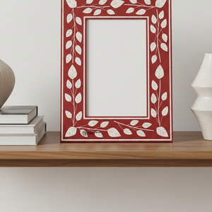 Cadre photo en os incrusté de motifs floraux faits à la main, cadre photo de luxe - Product Image 4