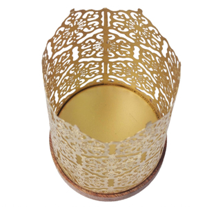 Metal <b>candle</b> holders with gold inside set of 2 Reindeer Cut work Christmas decoration Black Votive Holders - Product Image 5