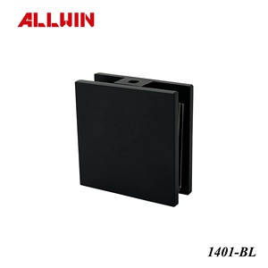 Solid Brass Matte Black One Hole Wall Mount Square Shower Door Glass Clamp - Product Image 3