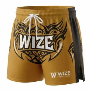 Wholesale Hip Hop Screen <b>Printing</b> Boxing <b>Shorts</b> with Custom Embroidery Anti-Wrinkle <b>Leopard</b> Pattern for Boxing - Product Image 3