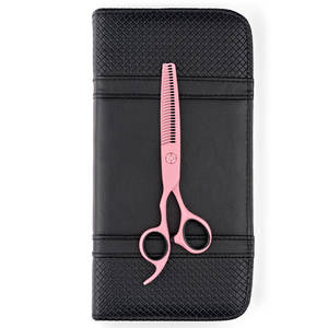 Tijeras profesionales para adelgazar el cabello, color rosa, para zurdos, hechas de acero inoxidable de alta calidad, con dientes afilados, para peluquería y salón de belleza. - Product Image 1