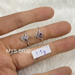 925 Sterling Silver Bezel Setting Round Shape Cut Gemstone Lightweight Rainbow <b>Moonstone</b> Handmade Gemstone <b>Ring</b> For Wholesale - Product Image 2