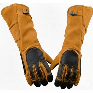 Gants de soudage industriels en cuir personnalisés, ignifuges, résistants à la chaleur, anti-coupure, sans latex, de haute qualité, à manchette droite pour le soudage - Product Image 1