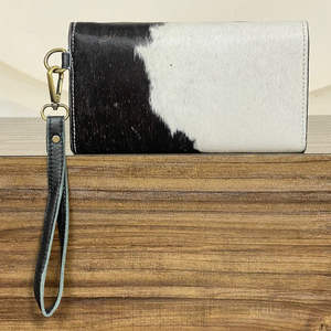 Nueva Llegada: Carteras de Mano Largas de Cuero Vacuno Grabado a Mano para Mujer, Diseño Vintage con Patrón a Cuadros y Bloqueo RFID - Product Image 5