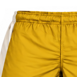 <b>Mens</b> Mustard Yellow <b>White</b> Athletic Running <b>Shorts</b> Contrast Panel Elastic Waist Lightweight Sports Training Gym Casual Activewear - Product Image 6