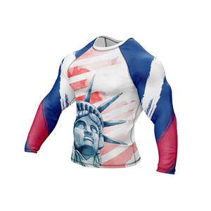 Custom Logo Printing Breathable Quick Dry Eco-Friendly Rash Guards Latest Design Men's Sports Wear Solid Color <b>Long</b> <b>Sleeves</b> - Product Image 3