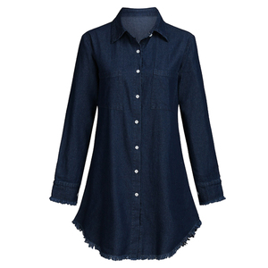 Camisa de Vestir para Mujer, 100% Algodón Popelina, Transpirable, Formal, para Oficina, con Botones, Manga Larga, Lisa/Estampada, con Logotipo Frontal - Product Image 2