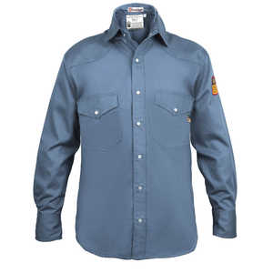 Vêtements de sécurité légers 100% C résistants aux flammes FR Shirt en bleu clair X-Large Size - Product Image 1