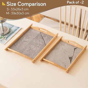 Bandeja de Servir Plegable de Madera con Asas |   Bandeja de Desayuno para Cama, para Comida, Café y Bocadillos |   Mesa Auxiliar Moderna de Bambú - Product Image 5