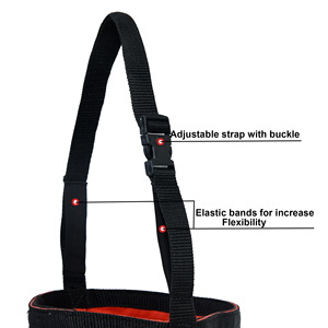 Red <b>Canvas</b> Horse Feed Bag Adjustable Strap Rectangular Leather Patch Durable Feeding Bag Bulk Wholesale OEM Supplier - Product Image 3