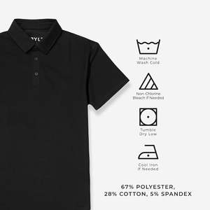 Polo pour homme à col ras du cou – Chemise décontractée pour homme – Mélange doux de polyester, coton et élasthanne – Anti-plis - Product Image 5