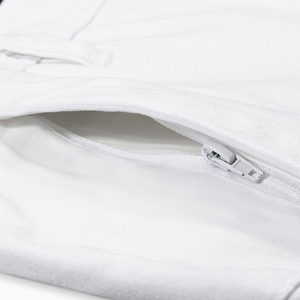 Shorts Bermuda Homme Blanc 100% Coton Couleur Unie Décontracté Style Urbain Taille Mi-Haute Fermeture à Cordon Toile Respirante Entraînement - Product Image 4