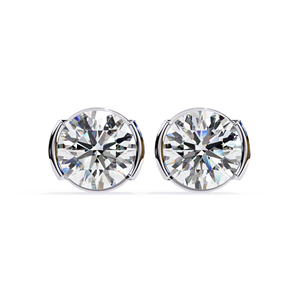 Sparkling 7mm Round Moissanite Stud <b>Earrings</b> with Unique Prong Setting Fine Jewelry Gift for Women - Product Image 3