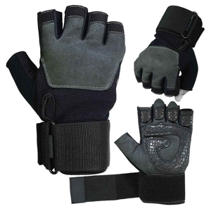 Unisex Durable Leather Half Finger Gym Gloves Wrist Support Hand Protection Outdoor Sports Fitness Non-Slip Hook Weight Lifting - Product Image 4