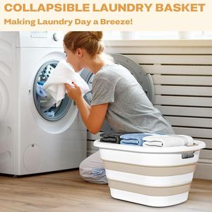 Cesto per Bucato Pieghevole in Plastica da 43L (11,5 Galloni), Contenitore di Stoccaggio Grande Capacità - Product Image 2