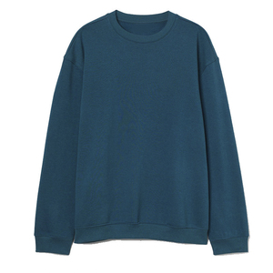 Blue Crew Neck <b>Pullover</b> <b>Sweater</b> Full Sleeve Casual Printed Geometric 100% Cotton Regular Fit Women's Winter Knitted - Product Image 2