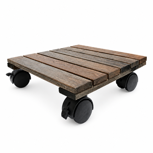 Soporte para Plantas de Madera de Acacia de Alta Calidad, Estilo Vintage, con Ruedas, Forma Cuadrada, Rotación de 360 Grados, para Hogar y Jardín, con Revestimiento de PU, para Flores/Plantas Verdes - Product Image 1