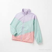 Blouson Bomber Unisexe Coupe-Vent à Col Montant et Fermeture Éclair, Style Color Block, 100% Nylon, Idéal Hiver, Sportif
