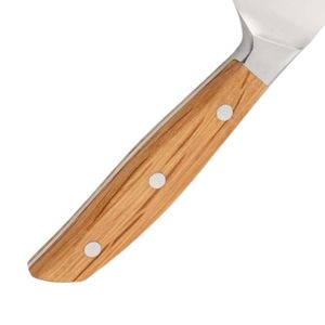 Couteaux de cuisine à manche en bois brun avec lame pointue argentée, bord de coupe lisse, poignée rivetée pour la cuisine quotidienne et la découpe des aliments - Product Image 2
