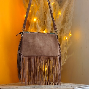 Bolso Cruzado de Cuero Genuino Venus Leathers, Estilo Western, Hecho a Mano, con Patrón Floral y Letras, con Cremallera, Portátil, para Viaje, Talla 7 - Product Image 2