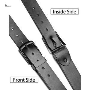 Cinturón de Cuero Vacuno para Hombre, Hebilla Clásica, Correa Ajustable, Duradero, Informal, Formal, Cómodo para Uso Diario - Product Image 6