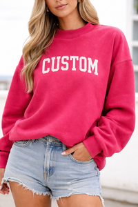Sweat-shirt oversize à col montant pour femme en molleton doux et épais en coton bouclette, avec logo brodé sur le devant - Product Image 4