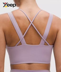 เสื้อชั้นในกีฬาโยคะคุณภาพสูงสำหรับผู้หญิง XEEP รุ่น XC-SB-100 แบบเรียบง่าย ระบายอากาศได้ดี สายปรับได้ แผ่นรองถอดออกได้ รองรับได้ดีเยี่ยม แห้งเร็ว - Product Image 4