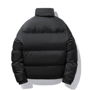 Veste en cuir de haute qualité pour homme, manteau d'hiver chaud matelassé, logo personnalisé, col montant, capuche en tissu canvas, style streetwear - Product Image 2