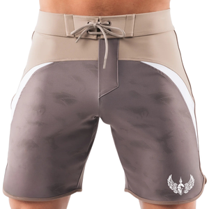 Shorts de bain pour hommes, couleur beige clair, à séchage rapide, avec cordon de serrage, pour la plage, la natation, les sports nautiques, vêtements de sport - Product Image 1