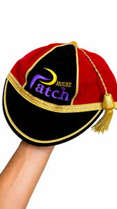 หมวกเบสบอลกำมะหยี่ Patch House แบบ 6 แผง สีแดง ดำ แต่งขอบสีทอง พู่ห้อย  สำหรับทุกเพศ  ทรงทางการ  ขนาดผู้ใหญ่ 56-58 ซม. - Product Image 6