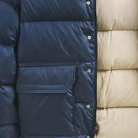 Veste matelassée en duvet à capuche bleu marine pour homme, coupe-vent, fermeture éclair, décontractée, chaude pour l'hiver, coupe régulière CP-MPJ-08