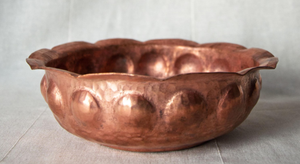Tazón de Manicura de Cobre de Primera Calidad, Diseño Estándar, Forma Redonda, Borde Acampanado, Centro de Mesa Metálico, Plato para Servir Ensaladas - Product Image 3