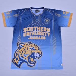 Camiseta de Fútbol Sublimada de los Southern University Jaguars, Unisex, Manga Corta, Cuello de Béisbol, Poliéster que Absorbe la Humedad, Deportiva - Product Image 6
