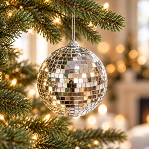 Jumbo Silver Disco <b>Ball</b> with Hanging Ring for Easy Installation Huge <b>Mirror</b> <b>Ball</b> Reflective Mosaic Party Decoration Event Venue - Product Image 5