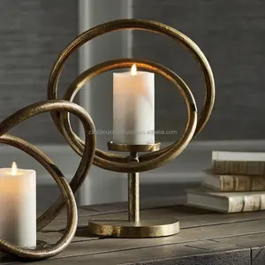 Modern Luxury Unique Handmade Multi-Purpose Iron Candle Stand Floral Display Black Metal <b>Christmas</b> Candle Holders Zahid Exports - Product Image 1