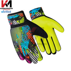 Gants de gardien de but de football unisexes avec protection des doigts, paume en latex absorbant les chocs et sangle de poignet réglable en velcro - Product Image 3