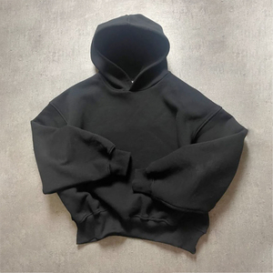 Sudadera con Capucha 100% Algodón para Hombre, con Logotipo Personalizado, Estilo Urbano, Gruesa, Vintage, Oversize, con Pedrería y Cuello con Capucha - Product Image 6