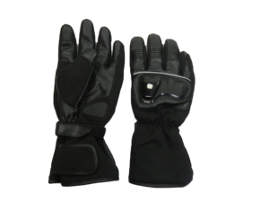 Gants de vélo pour homme en cuir noir, à doigts entiers, avec fermeture à boucle, imperméables, pour la conduite hivernale - Product Image 4